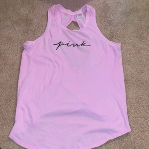Pink open back tank